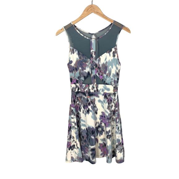 Silence Noise Mesh Skater Dress Purple Gray Watercolor Cutout Urban Outfitters M - Picture 2 of 11